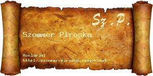 Szommer Piroska névjegykártya