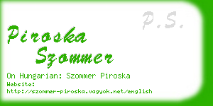 piroska szommer business card